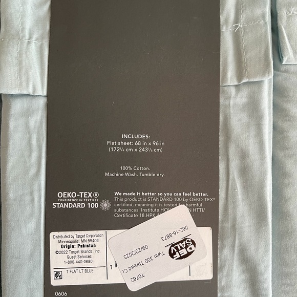 Threshold™ | 300 Thread Count Ultra Soft Sheets | Light Blue | NWT - Picture 5 of 5